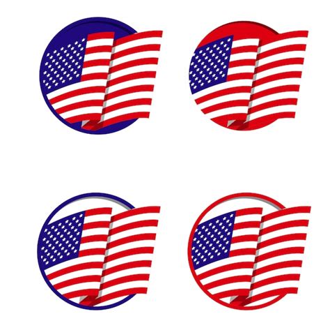 Premium Vector | American flag icon logo