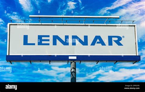 Advertisement billboard displaying logo of Lennar Corporation Stock Photo - Alamy