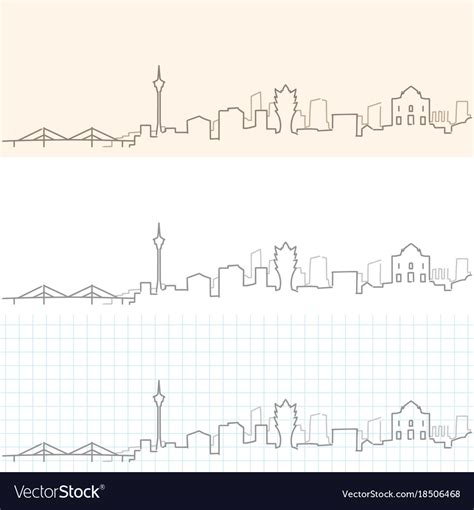 Macau hand drawn skyline Royalty Free Vector Image