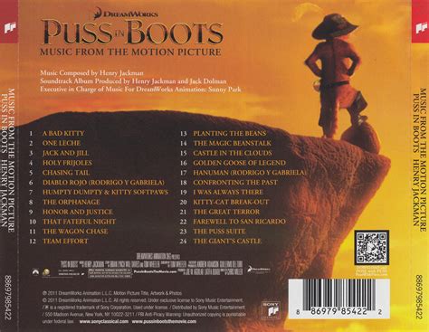 Puss In Boots (2011) Original Soundtrack (Back) by kidsfan on DeviantArt