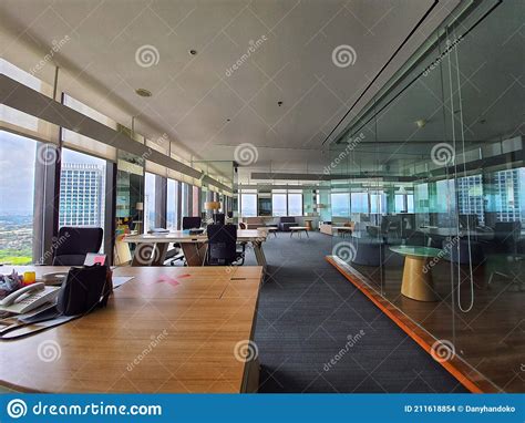Illustration of Empty Office Space during Covid-19, February 2021 Stock Photo - Image of lobby ...