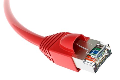 Premium PSD | Red Lan Cable 3D rendering isolated on transparent background