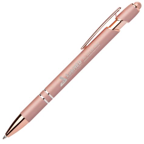 Custom Mineral Alpha Soft Touch Pen with Rose Gold Trim | Perfect Pen