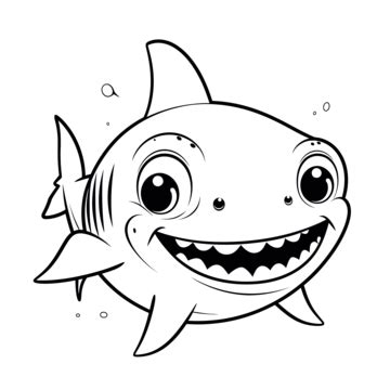 Shark Cartoon Sketch PNG Transparent Images Free Download | Vector Files | Pngtree