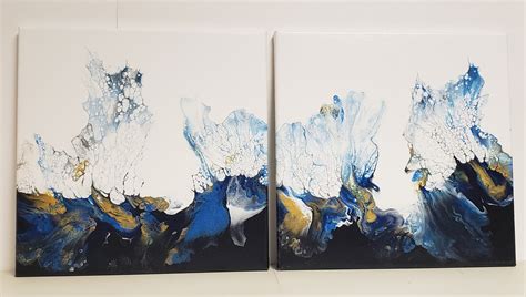 Acrylic Dutch Pour Painting, Original Fluid Artwork, Set of 2 Panels - Etsy