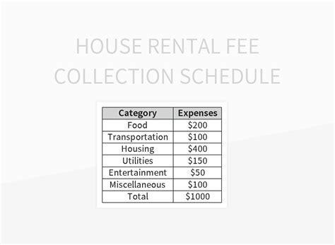 House Rental Fee Collection Schedule Excel Template And Google Sheets File For Free Download ...