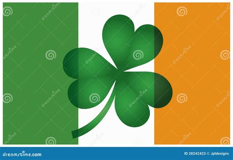 Ireland Flag With Shamrock Illustration Stock Photos - Image: 28242423