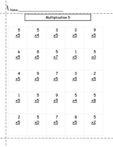 Multiplication 5 Times Table Worksheets | 101 Activity