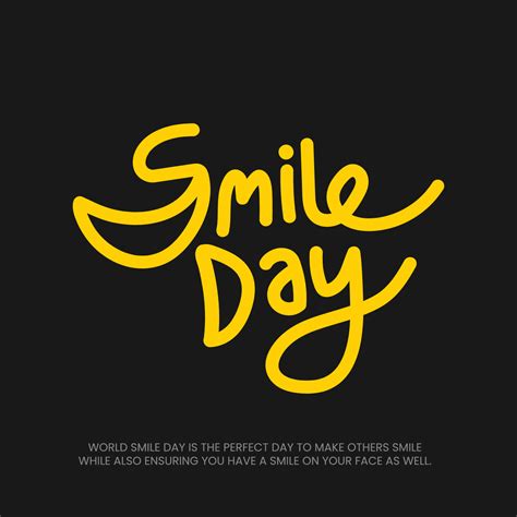 World Smile Day Vector Template Design Illustration. Smile day greeting card lettering design ...