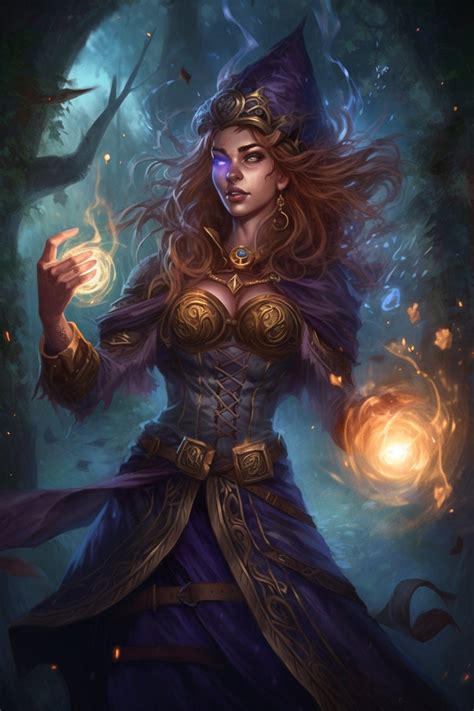 Wall Art, AI Art, Magical Mage, Sorceress Witch, Female Sorceress Print ...