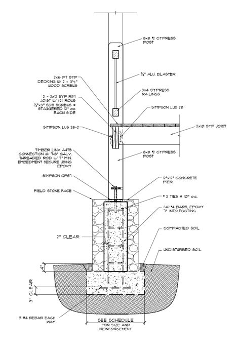 Timber Frame Deck Post Construction Detail