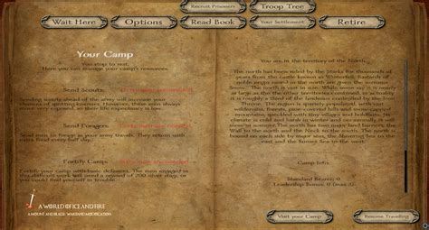 Camp Menu image - A World of Ice and Fire (Game of Thrones) mod for Mount & Blade: Warband - ModDB