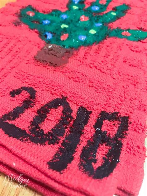 Handprint Christmas Tree Kitchen Towels • MidgetMomma
