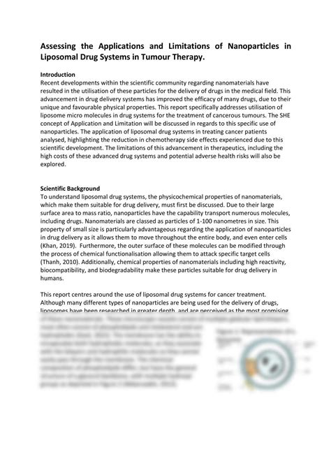 SHE on liposomal drug delivery (nanoparticles) | Chemistry - Year 11 ...