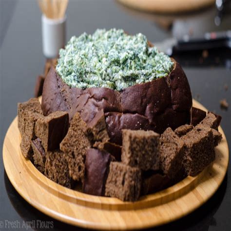 Spinach Dip in Bread Bowl