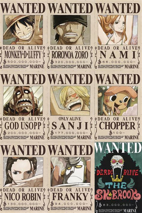 Mugiwara (StrawHats) Wanted Posters | One piece bounties, One piece ...