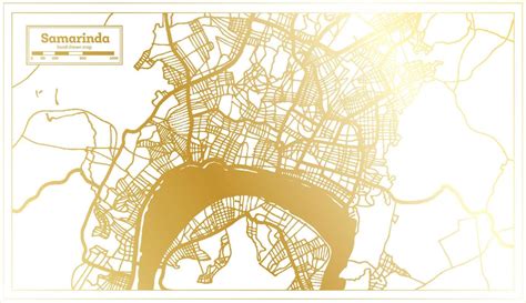 Samarinda Indonesia City Map in Retro Style in Golden Color. Outline Map. 17796952 Vector Art at ...