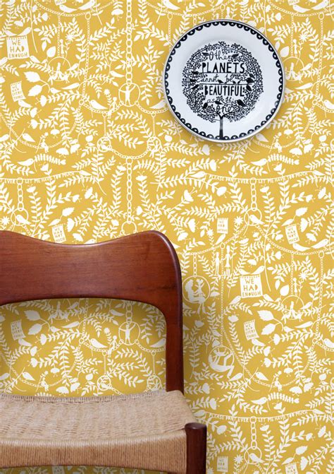 Mini Moderns — We Had Everything Wallpaper - Mustard