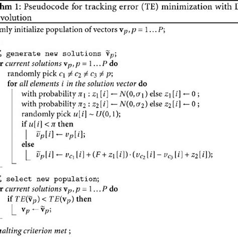 1. Differential evolution algorithm | Download Scientific Diagram