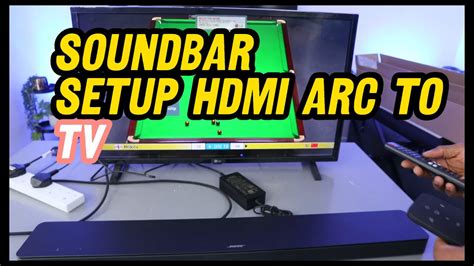 Soundbar Setup: Bose Soundbar Set up To TV With HDMI ARC - YouTube