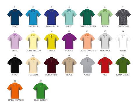 Color Chart - Indigo Clothing