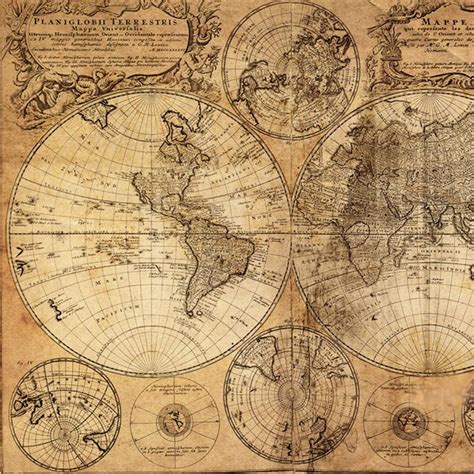Vintage World Map Canvas Print
