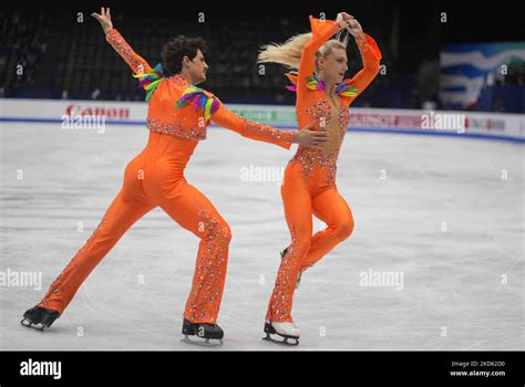 Piper Gilles and Paul Poirier from Canada during Pairs Ice Dance, at Sud de France Arena ...