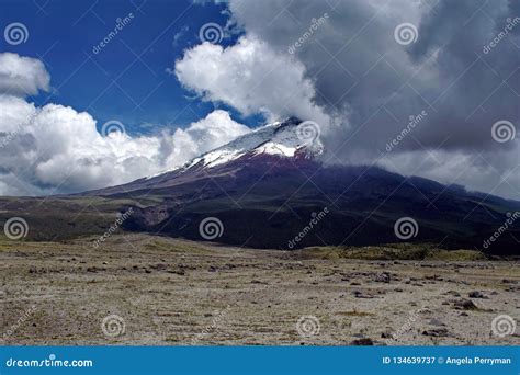 Snow Covered Peak of Cotopaxi Volcano Stock Image - Image of covered ...