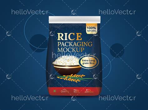 Premium Rice Package Mockup - Illustration - Download Graphics & Vectors