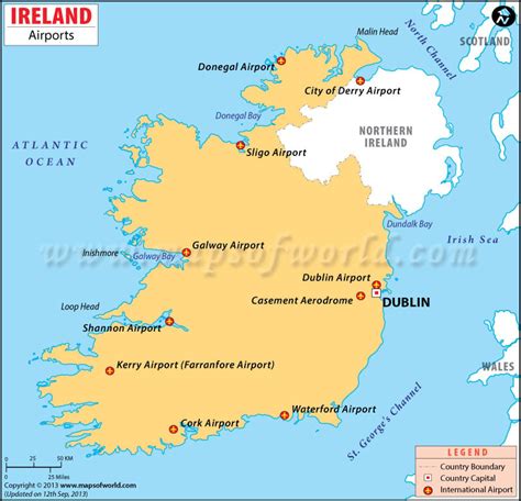 Airports in Ireland, Ireland Airports Map