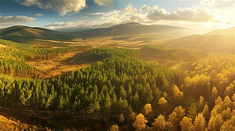 Aerial View Of Forest Panorama Of The Mountain Forest Background ...