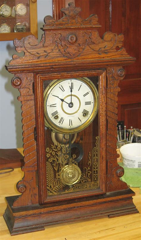 Antique Seth Thomas Oak Kitchen Clock with Nice Label and Date on the Back : ClockInfo.com