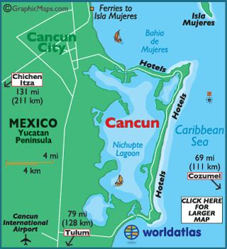 Cancun Map - Map of Cancun, Cancun Outline Map - World Atlas