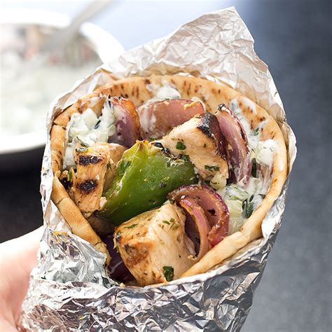 chicken souvlaki wrap