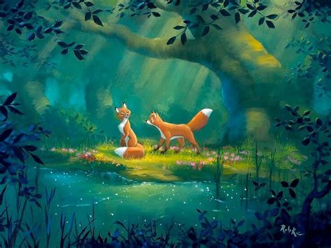 The fox and the hound by Rob Kaz | Disney fine art, Disney fan art, Disney art