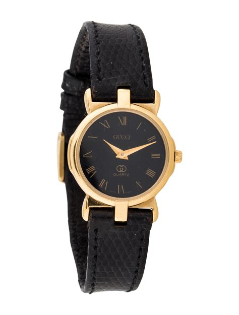 Gucci Vintage Ladies Gucci 3400FL Watch - Black, Gold-Tone Metal ...