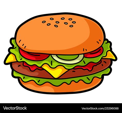 Cartoon cheeseburger Royalty Free Vector Image