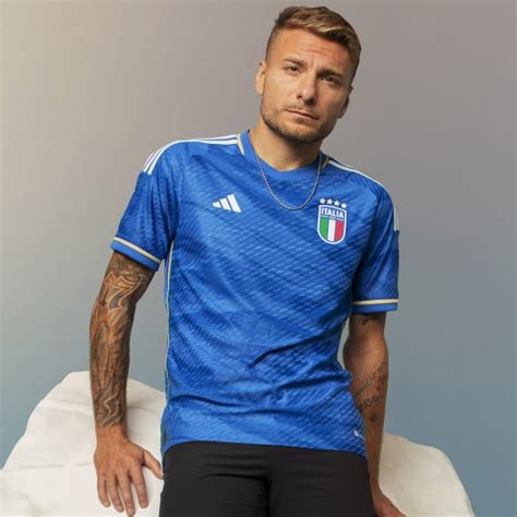 adidas Men's Soccer Italy 2023 Home Authentic Jersey - Blue adidas US