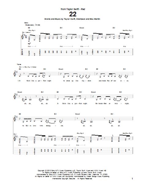 22 by Taylor Swift - Guitar Tab - Guitar Instructor