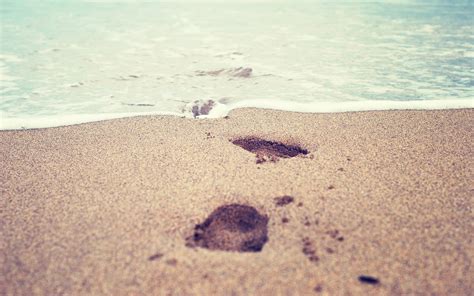 Shoreline, beach, sand, footprints HD wallpaper | Wallpaper Flare