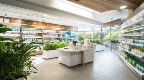 Premium AI Image | modern pharmacy's interior photo showcases the clean ...