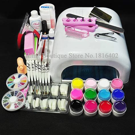 Professional Full Set UV Gel Kit Nail Art Set + 36W Nail White UV Lamp kit Dryer Curining ...
