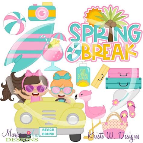 Spring Break Girls Clip Art-digital Clipart-png Clip Art-digital Scrapbooking-diy Die Cuts ...