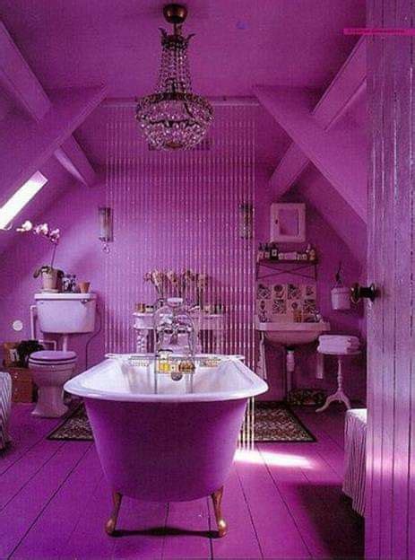 Purple Bathrooms Designs, Purple Bathroom Decor, Lavender Bathroom, Yellow Bathrooms, Bathroom ...