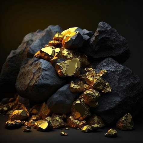 Premium Photo | Gold nuggets rocks photo