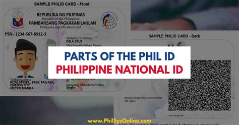 What are the Parts of the Philippine National ID (PhilID)? - PhilSys Online