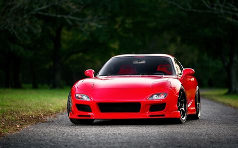 Download wallpaper for 240x400 resolution | Mazda RX-7 FD red supercar front view | cars ...