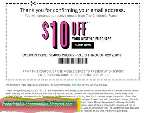 Printable Coupons 2019: Childrens Place Coupons