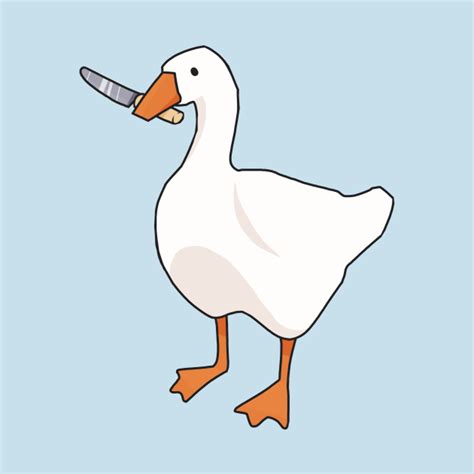 Goose with a knife - Goose Game - T-Shirt | TeePublic