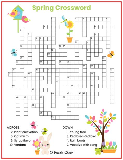 Spring Crossword Puzzle - Puzzle Cheer